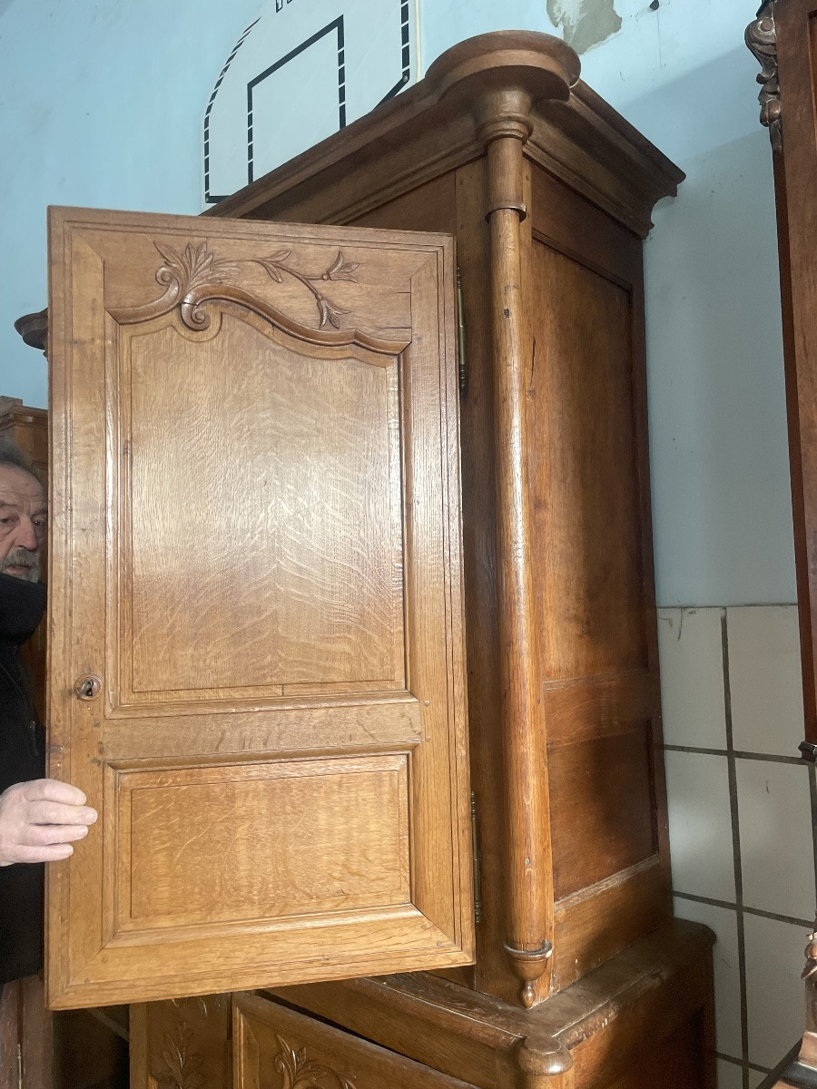 Two-body Louis XV Sideboard In Oak From The 19th Century.-photo-4