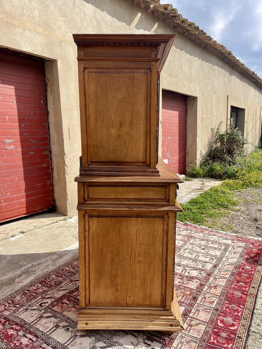 Buffet Cabinet Louis XIII En Noyer Blond D époque XVIIem Siècle.-photo-8