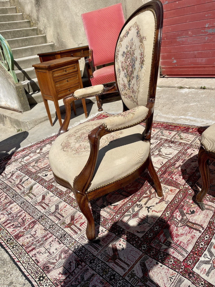 Fauteuil, Louis XV, En Palissandre Napoléon, Ili D époque XIXém Siècle.-photo-3
