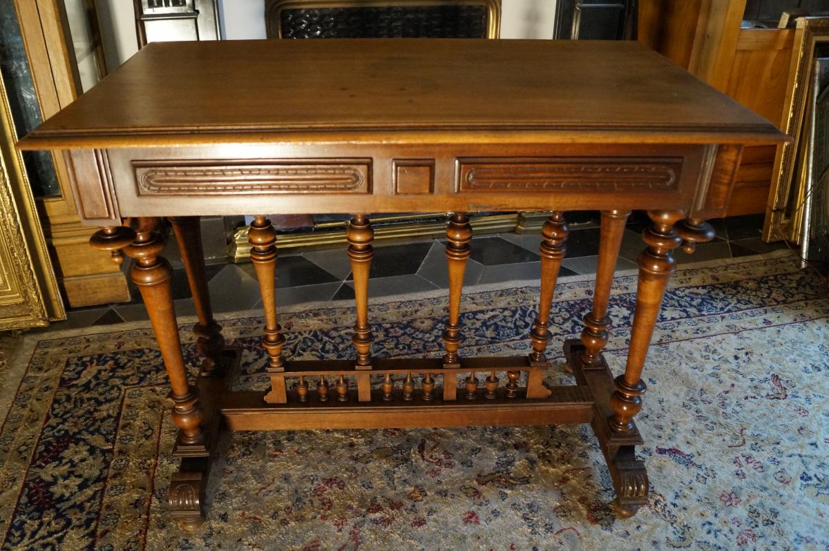 Office, Writing Table Napoleon III Walnut, XIXth-photo-3