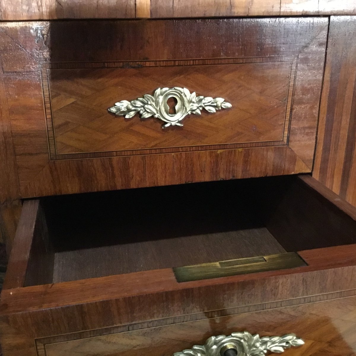 Beautiful Dressing Table In Louis XVI Style Marquetry From Napoleon III Period 19th Time-photo-6