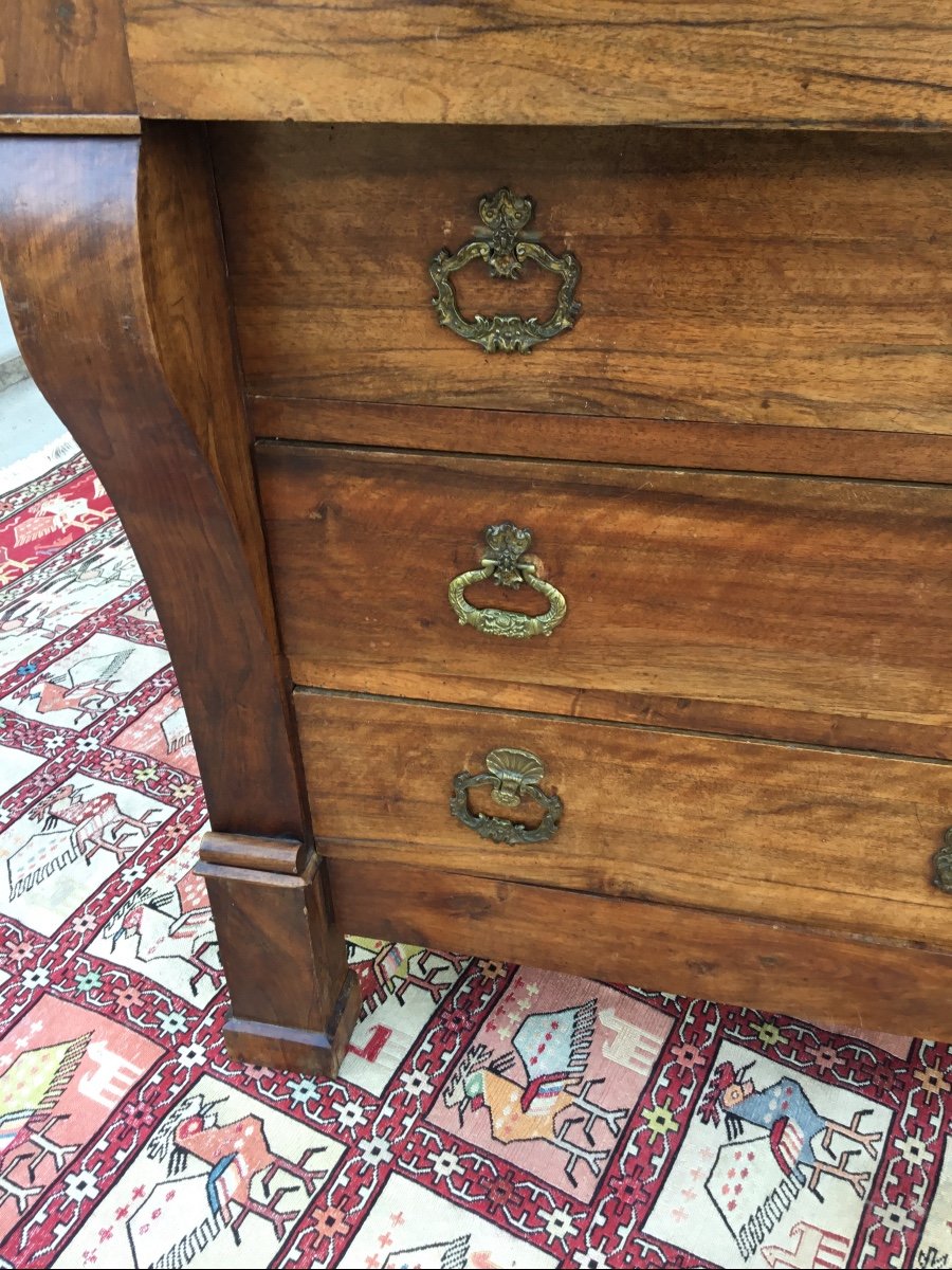 Restoration Commode In Walnut With Crosse 19th Century-photo-2