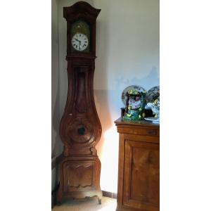 Horloge De Parquet Bressane En Ronce De Noyer époque 19emsiècle 