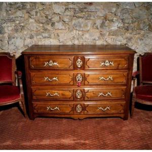 Louis XIV Curved Commode In Walnut Eighteenth Time