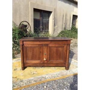 Empire Buffet With Half Columns In Oak, 19th Century