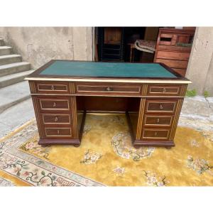 Desk, Louis XVI Style Box In Mahogany, 19th Century