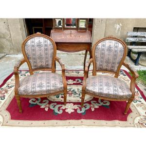 Pair Of Louis XVI Style Armchairs 1950 Period