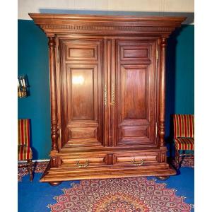 Imposing Wardrobe, Louis XIII, Said Wardrobe, From Port 19th Century.