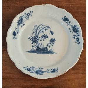 Delf Earthenware Plate With Chinese Decor, 18th Century