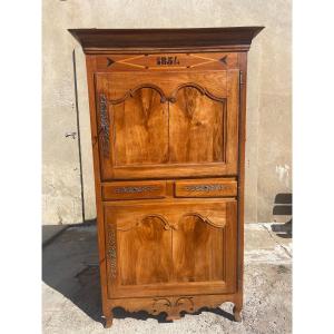 Louis XV Period Walnut Cabinet, 19th Century.