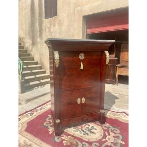 Restoration Secretary With Mahogany Cross, 19th Century.