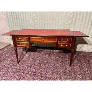 Louis XVI Double-sided Mahogany Desk, 1900s.