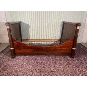 19th Century Empire Mahogany Bed.