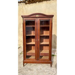 Louis XVI Mahogany Display Cabinet Library, 19th Century.