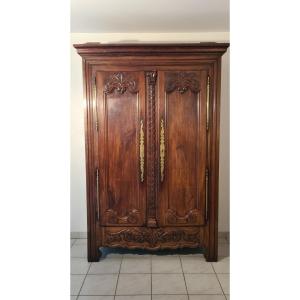 Louis XIV Style Oak Wardrobe From The 19th Century