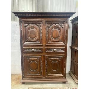 Buffet, Four Regency Doors In Oak From The 18th Century.