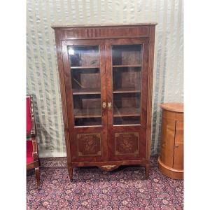 Display Cabinet, Silver Cabinet, Louis XVI, In Marquetry From The 19th Century 