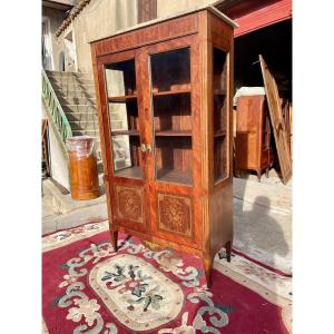 Display Cabinet, Silver Cabinet, Louis XVI, In Marquetry From The 19th Century 