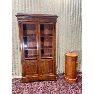 Library,,, Display Case, Louis Philippe,, In Mahogany From The 19th Century.