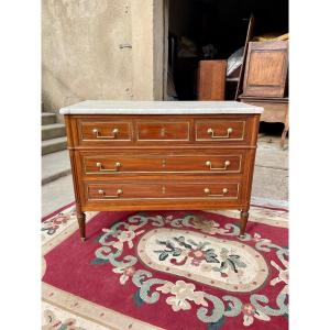 Chest Of Drawers, Secretary, Louis XVI, Mahogany, 19th Century.