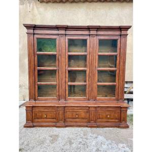 Large Library,,,directoire In Walnut, Solid Period, 1930.