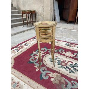 Bedside Table, Louis XV, In Period Lacquered Wood, 1900 