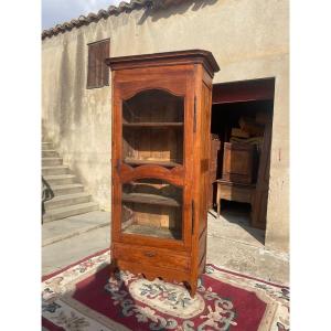 Bonnetiere Louis XV Library In Walnut From The 18th Century 