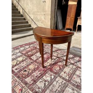 Louis XVI Half Moon Table In Mahogany From The 1900s.