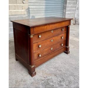 19th Century Empire Oak Chest Of Drawers.