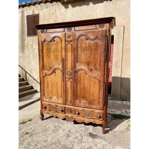 Louis XV Oak Wardrobe From The 18th Century.