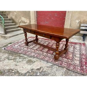 Louis XIII Farmhouse Table, In Walnut, 1900s.