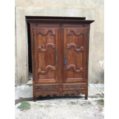 Armoire Lorraine Louis XV  En Chêne Blond époque XVIIIé 