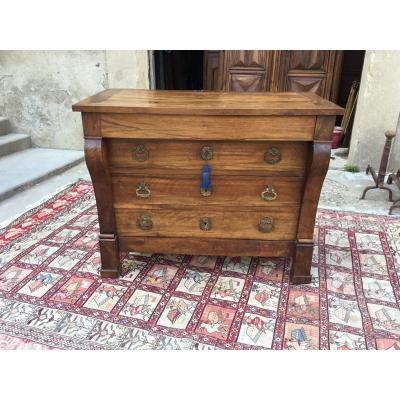 Commode Restauration En Noyer à Crosse époque 19emsiècle 