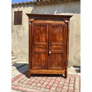 Empire Wardrobe In Solid Walnut 19th Century