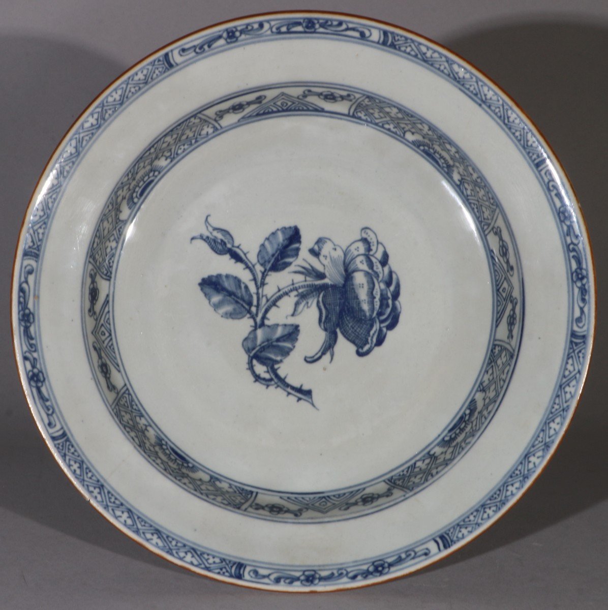 An Early Doccia Blue And White Hard Paste Plate C1745