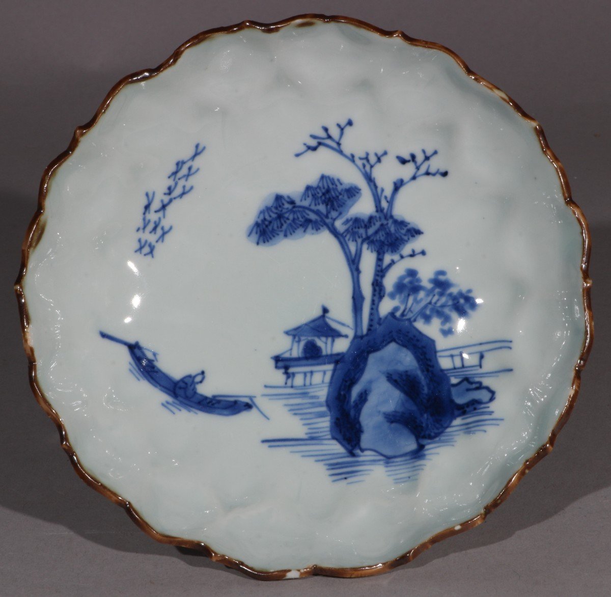 A Transitional Blue And White L Ming Dish