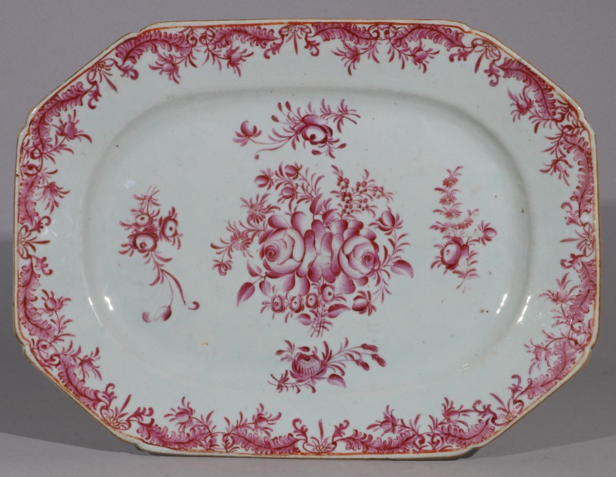 Qianlong Puce Decorated Meat Dish 18th Century