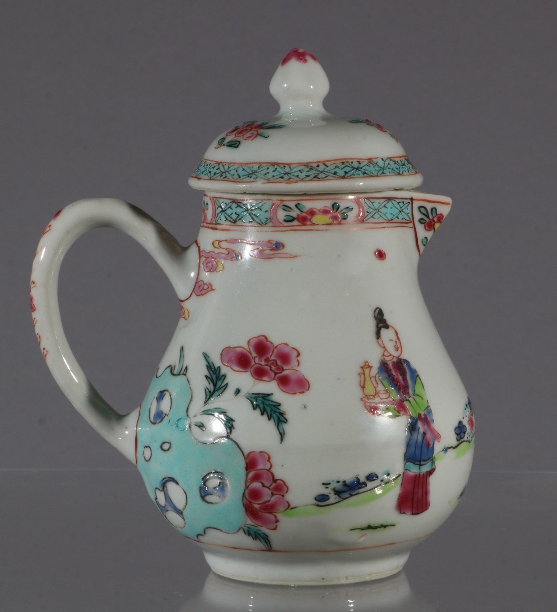 A Fine Yongzheng Famille Rose Cream Pot And Lid-photo-8