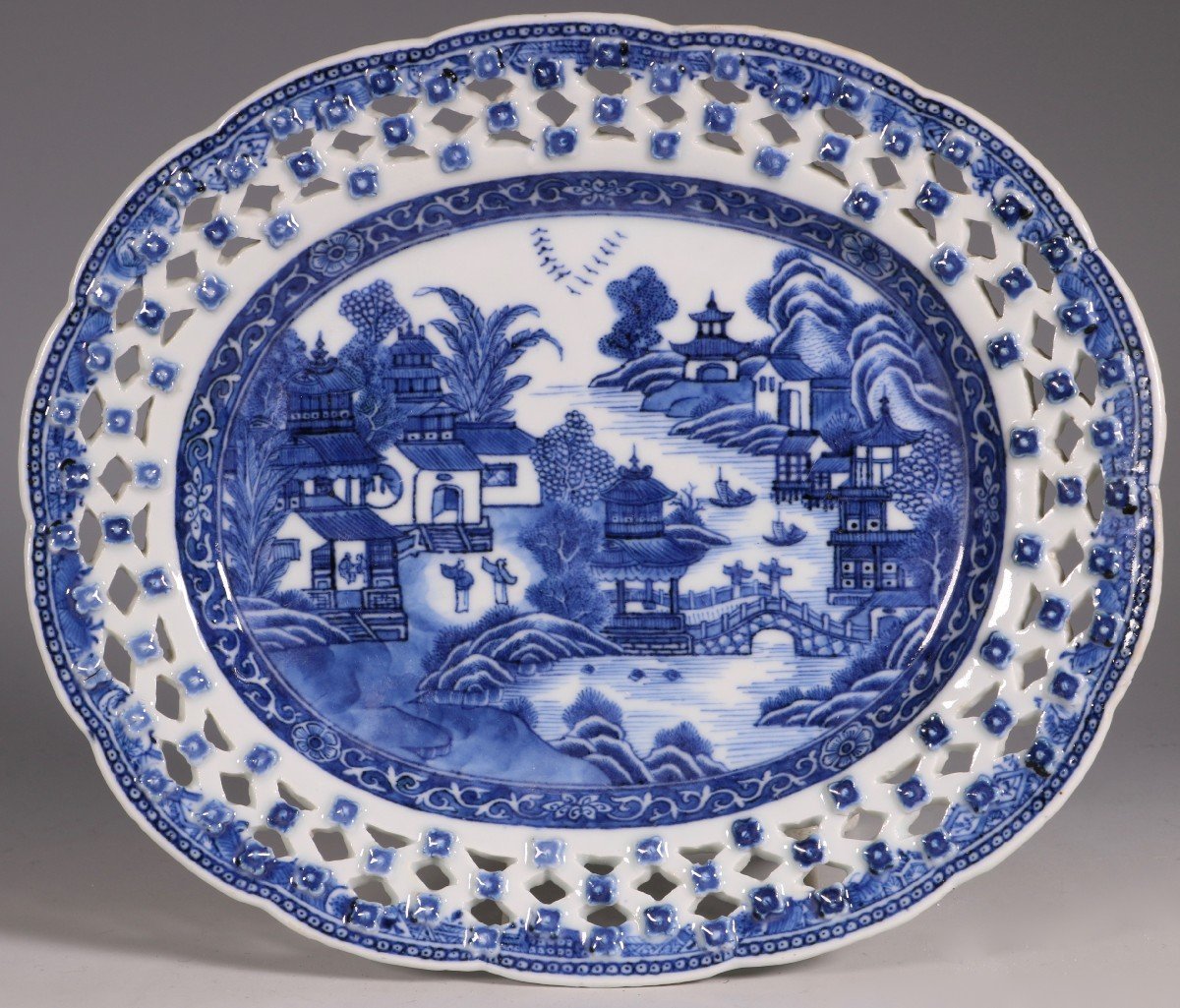 Chinese Blue And White Reticulated Dish C1770/5