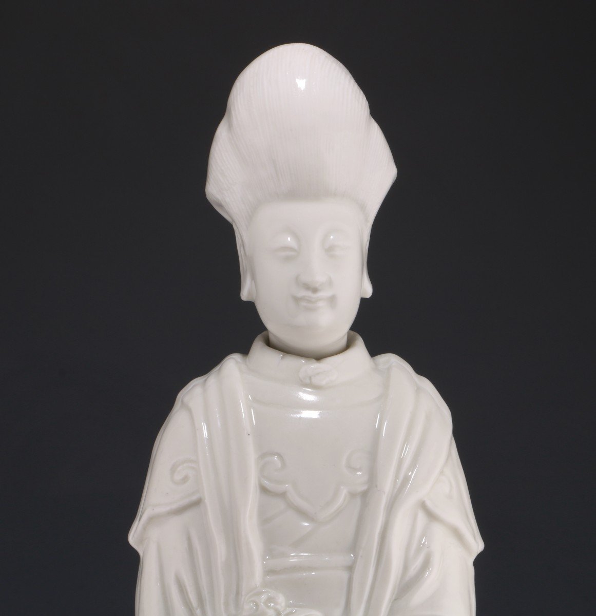  Statuette En Blanc De Chine Représentant Une Dame Et Un Phénix Kangxi, XVIIe Siècle-photo-2