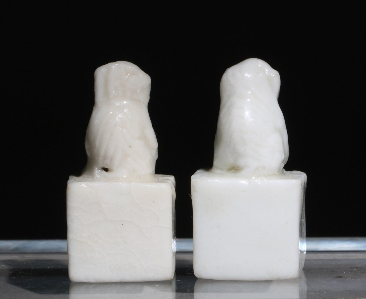 A Rare Pair Of Kangxi Blanc De Chine Seals C17/18th-photo-1