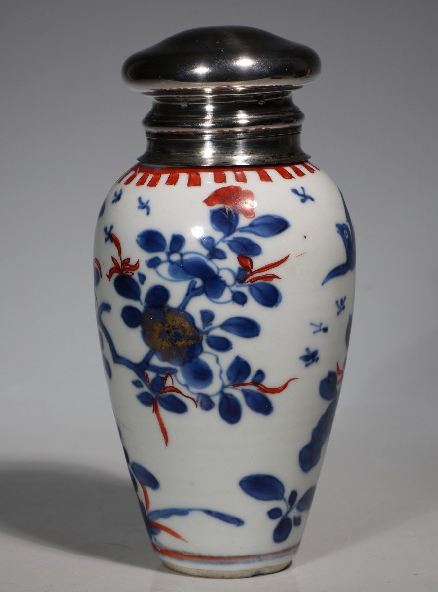 Vase Chinois Imari Monté En Argent,kangxi  XVIIIe Siècle-photo-1