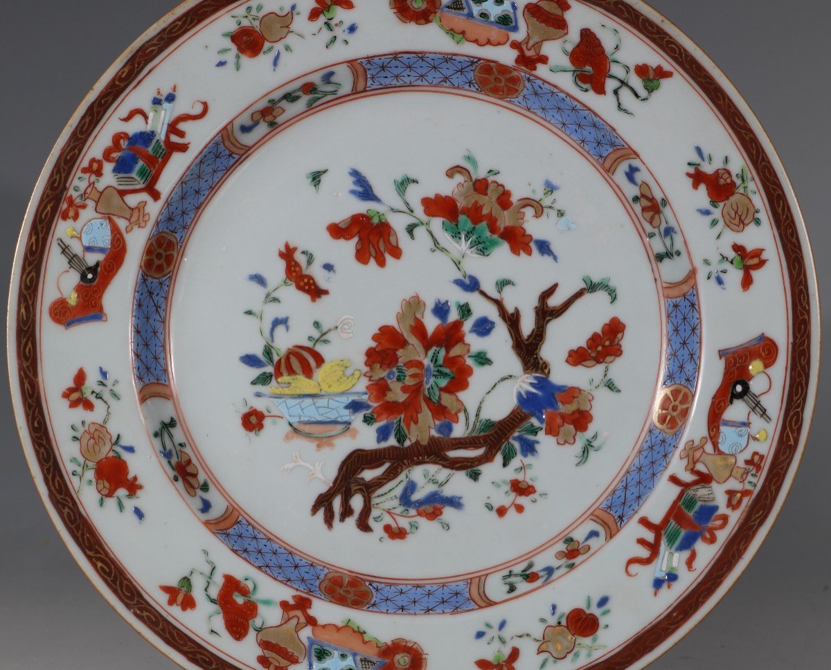 Une Paire d'Assiettes Famille Rose Qianlong C1730/40-photo-3