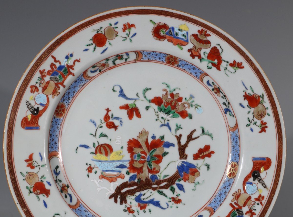 Une Paire d'Assiettes Famille Rose Qianlong C1730/40-photo-1