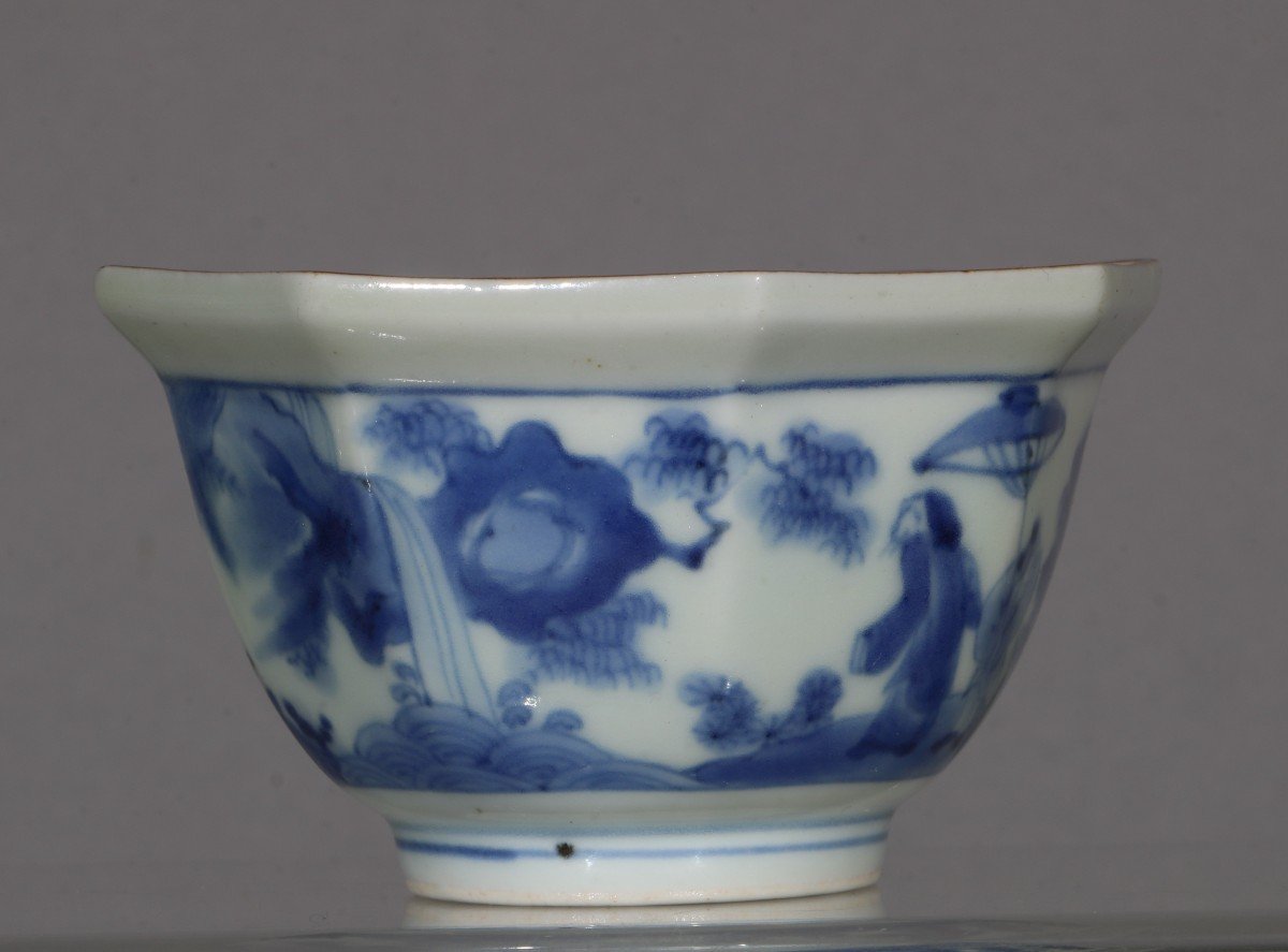  Paire De Bols Bleus Et Blancs Arita Japon 1700-30-photo-7