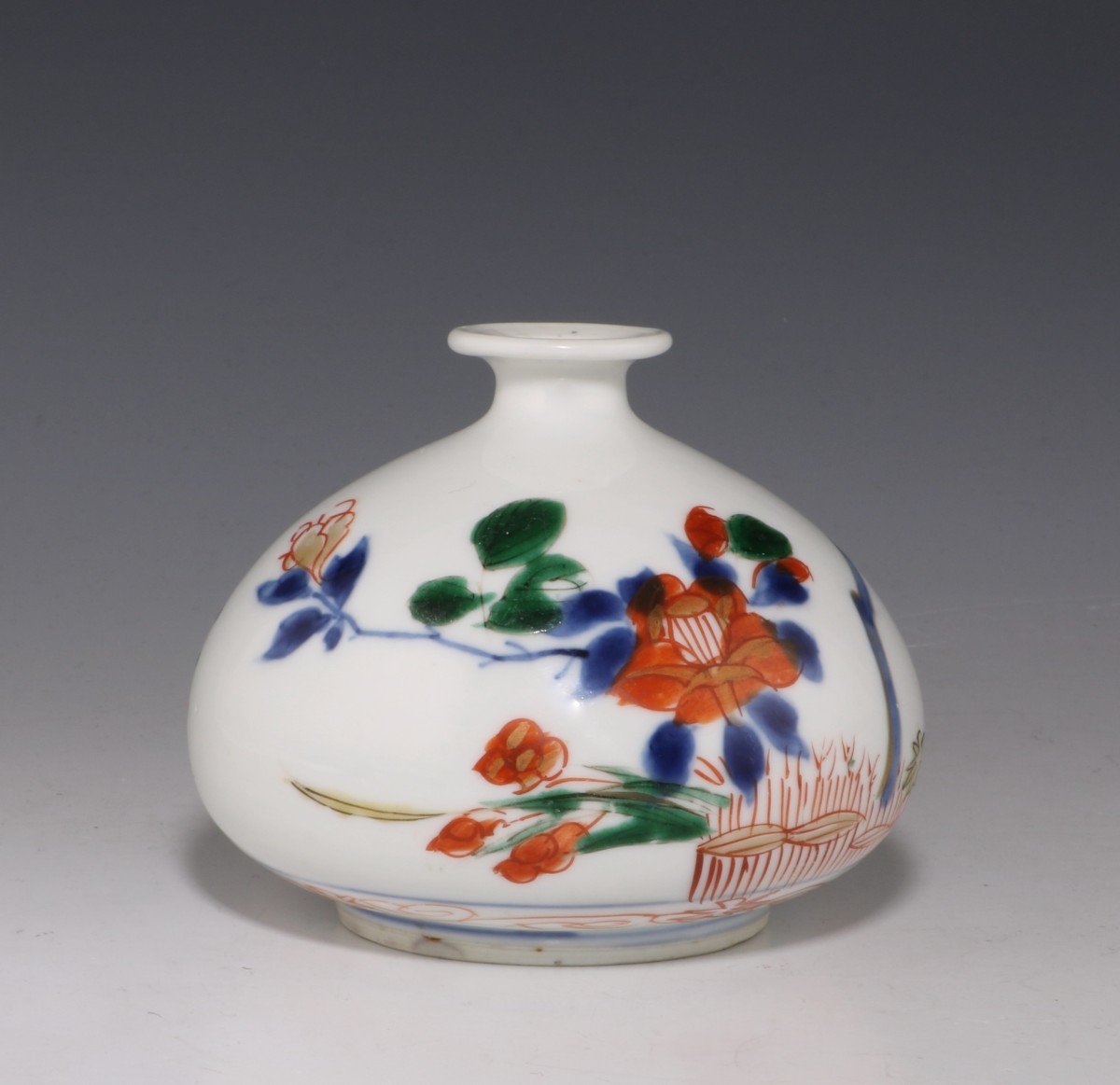 Petit Pot à Huile Chinois Verte Imari Kangxi E18thc