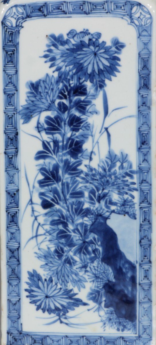 Un Vase Bouteille Carré Bleu Et Blanc Kangxi 1662/1722-photo-3