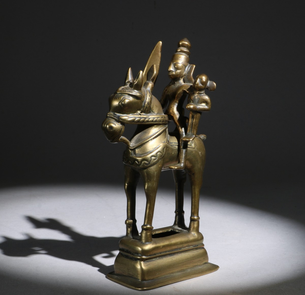 An Indian Brass Figure Of Khandora And Mhalsa 18/19th Century