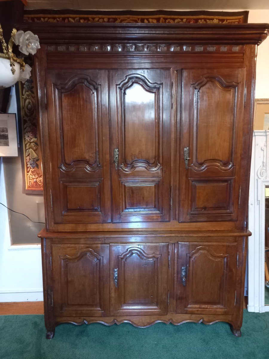 6-door Buffet 18th Century In Fruit Wood