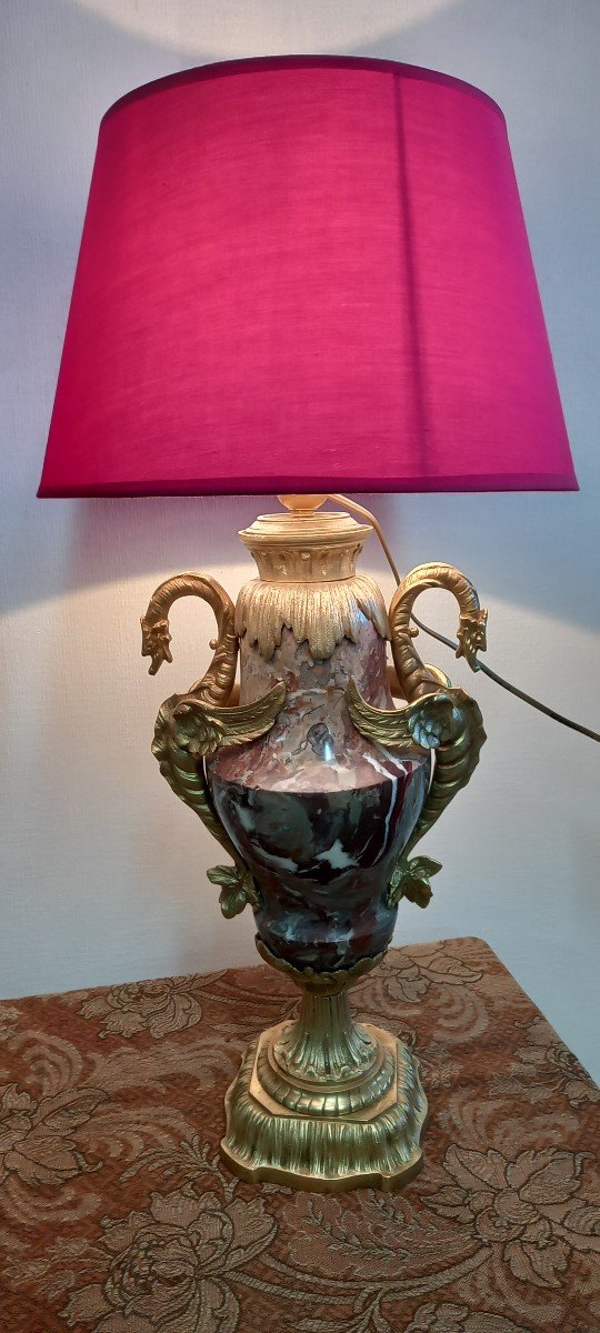 Paire De Cassolettes d'époque Napoléon III Montées En Lampe -photo-1